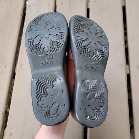 Vintage 90s y2k Dansko Danielle Bow Brown Leather Chunky Lolita Slip-on Loafers - Picture 6 of 7